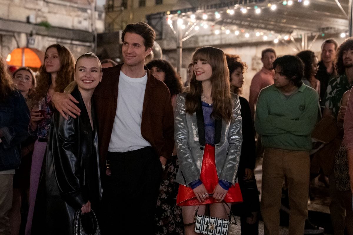 Camille Razat, Lucas Bravo, Lily Collins in Emily in Paris Season 3